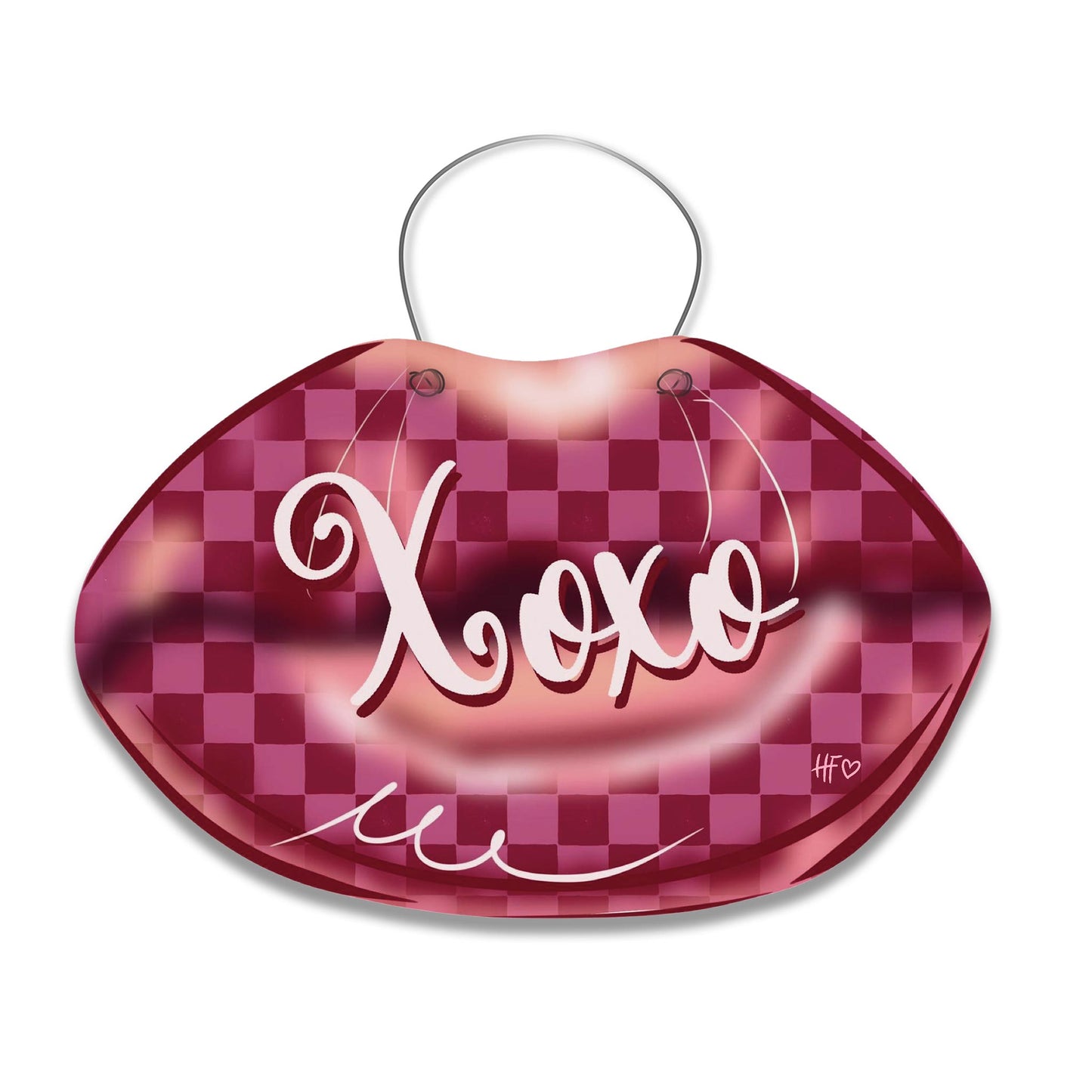 Valentines Day Lips XOXO Door Hanger