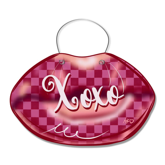 Valentines Day Lips XOXO Door Hanger