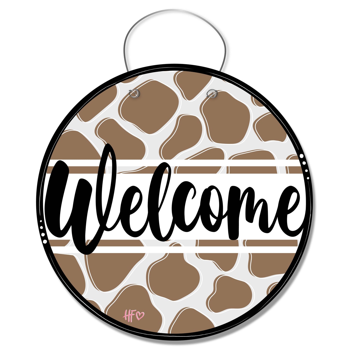 Brown Cow Welcome Board Door Hanger