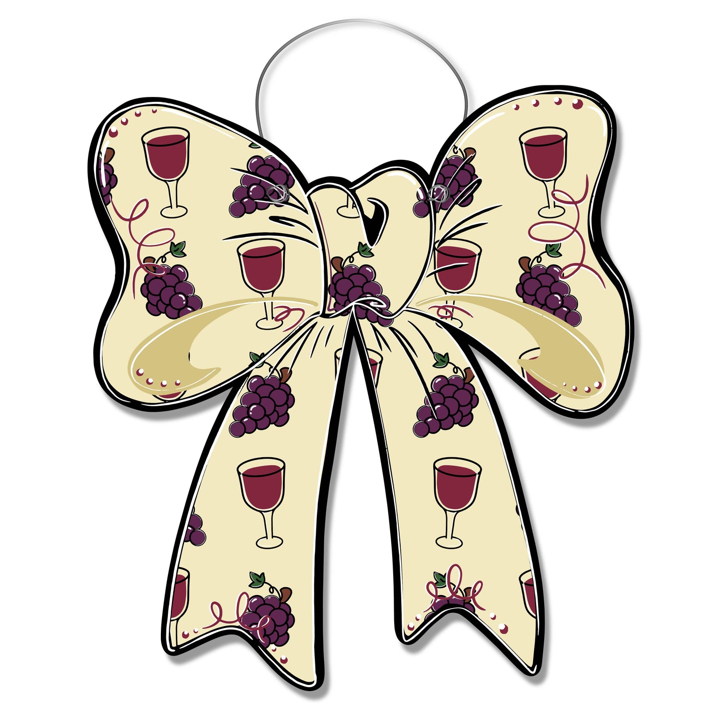 Wine Drinking Bow Door Hanger