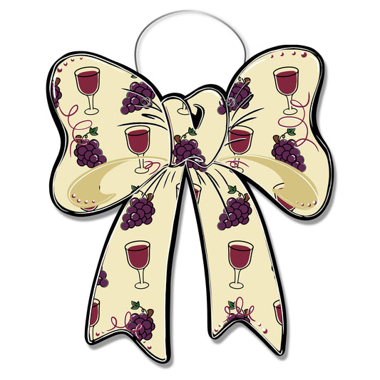 Wine Drinking Bow Door Hanger
