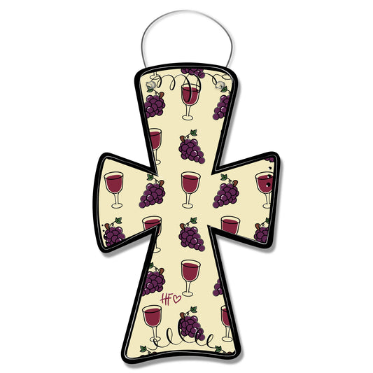 Wine Cross Door Hanger