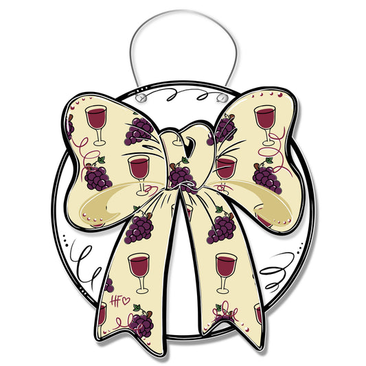 Wine Drinking Bow Door Hanger