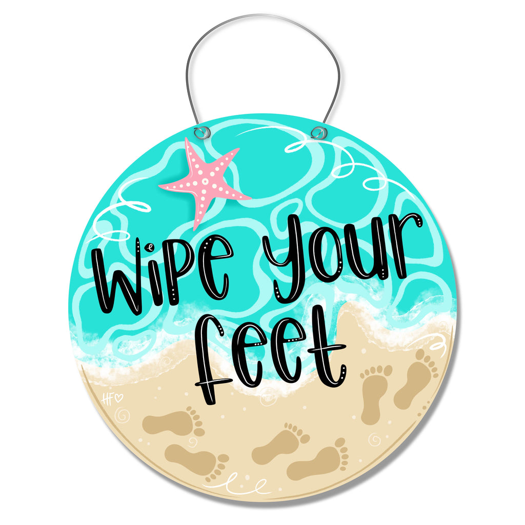 Wipe Your Feet Beach Door Hanger