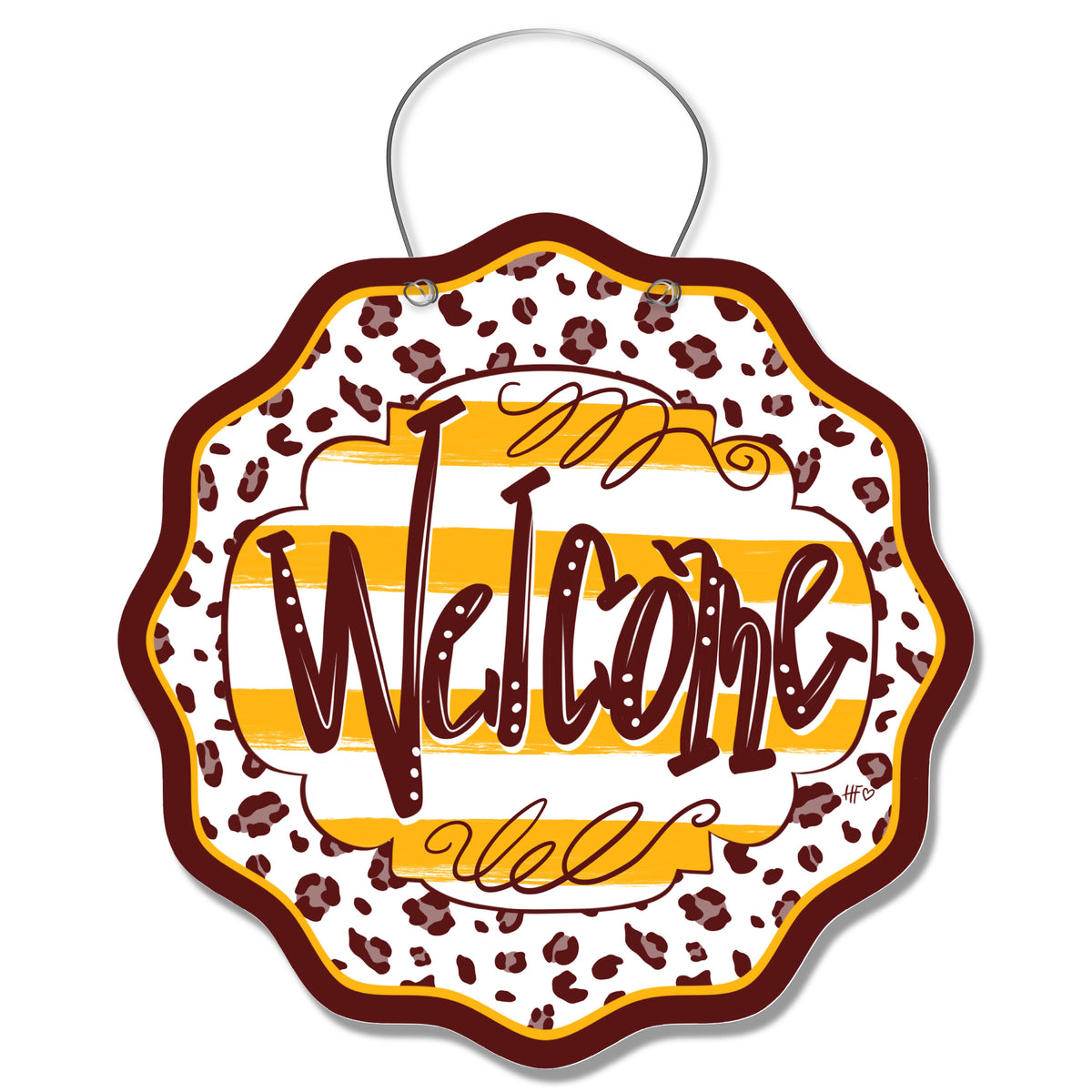 Washington Leopard Welcome Door Hanger