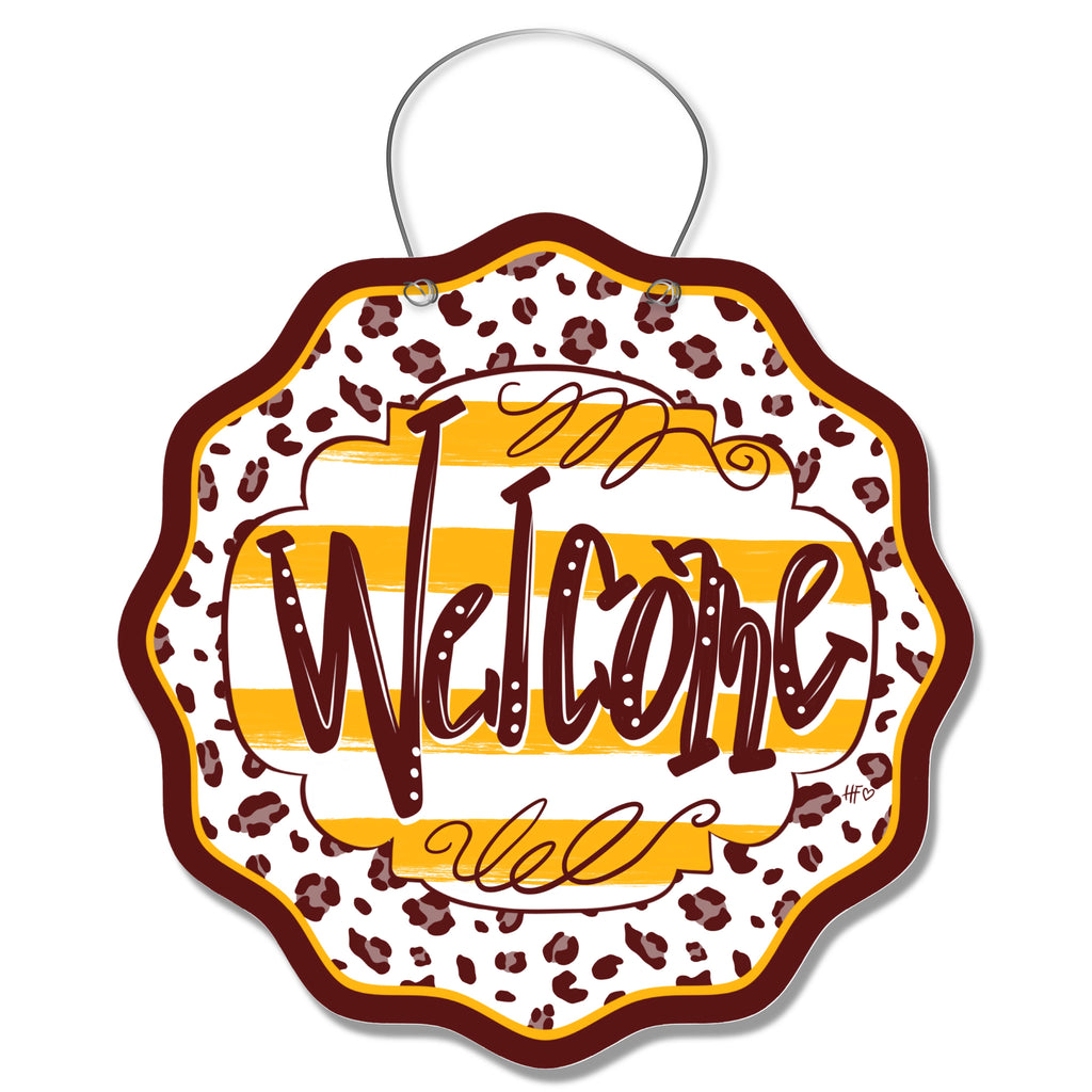 Washington Leopard Welcome Door Hanger