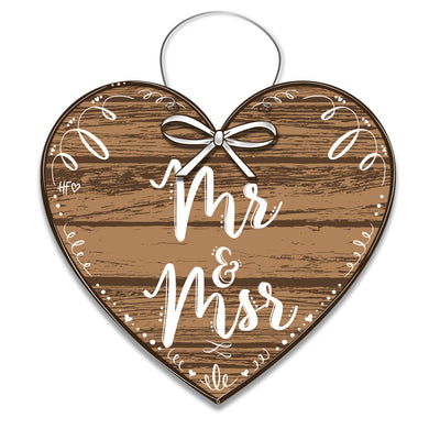 Wedding Heart Wood Like Door Hanger