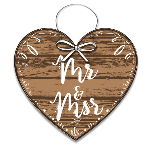 Wedding Heart Wood Like Door Hanger