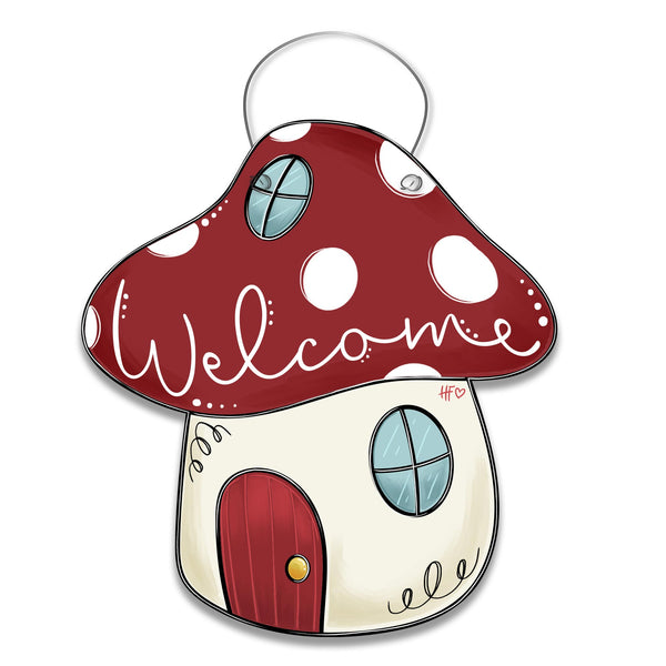 Welcome Mushroom House Door Hanger