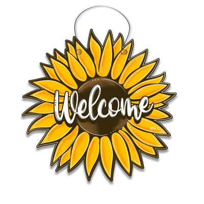 Welcome Sunflower Door Hanger