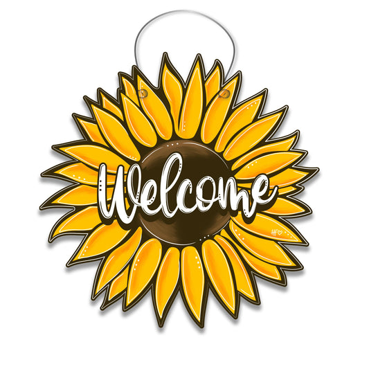 Welcome Sunflower Door Hanger