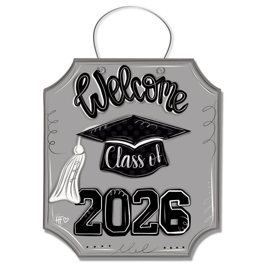 Welcome 2026 Graduate (Black/Grey) Door Hanger