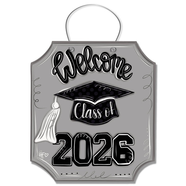 Welcome 2026 Graduate (Black/Grey) Door Hanger