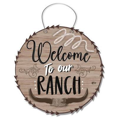 Welcome to the Ranch (Longhorn) Door Hanger