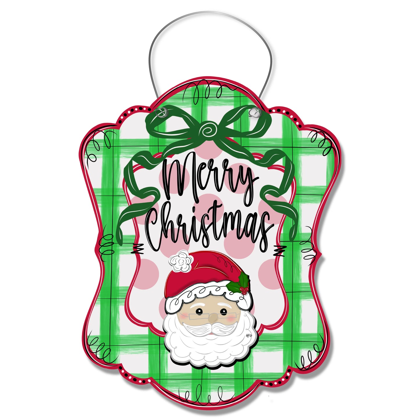 Whimsy Santa Christmas Door Hanger