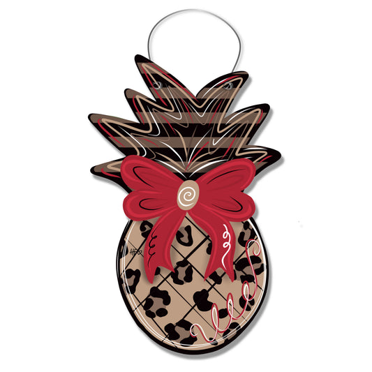 Wild and Chic Pineapple Door Hanger