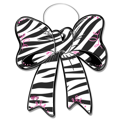 Zebra Print Bow Door Hanger