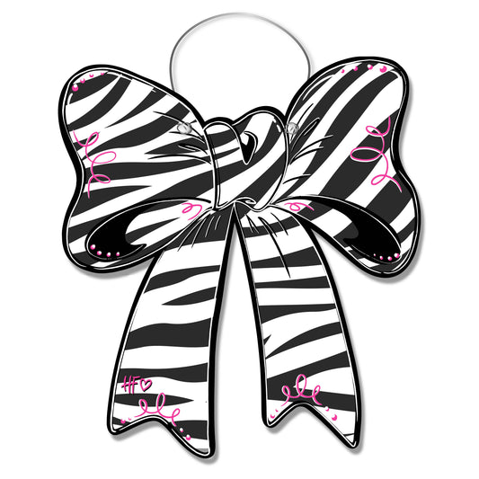 Zebra Print Bow Door Hanger