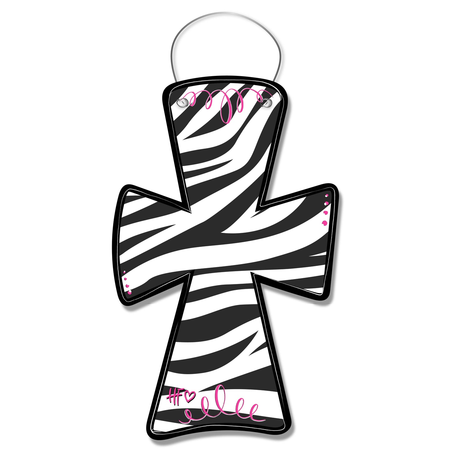 Zebra Print Cross Door Hanger