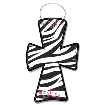 Zebra Print Cross Door Hanger