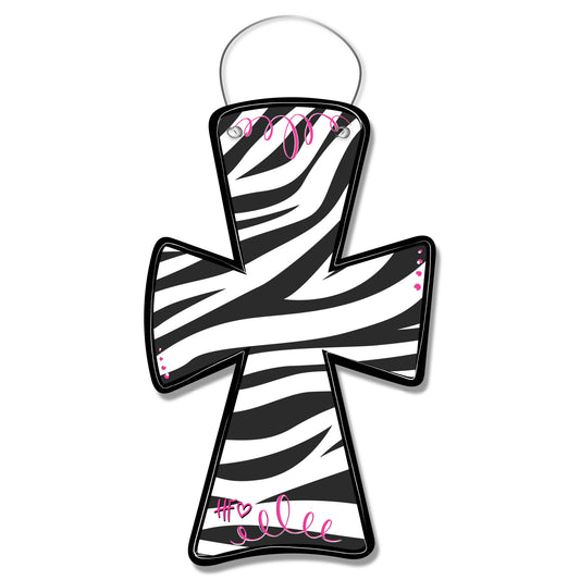 Zebra Print Cross Door Hanger