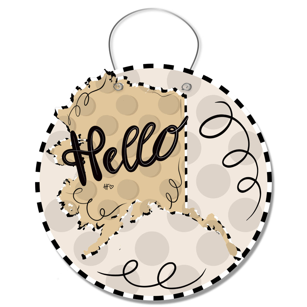 Dot States Alaska Door Hanger