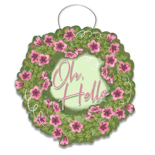 Azalea Wreath Door Hanger (Oh, Hello)
