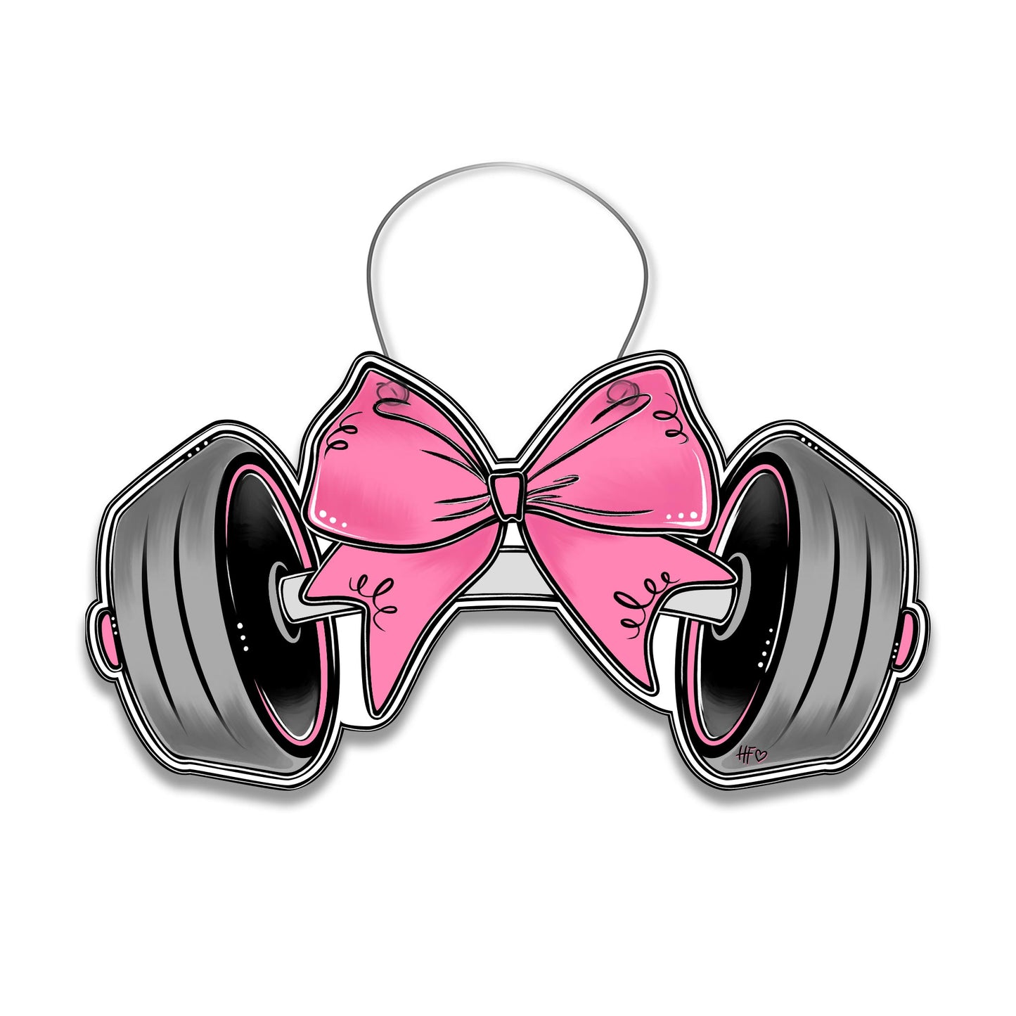 Barbell and Bow (Pink) Door Hanger