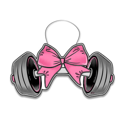Barbell and Bow (Pink) Door Hanger