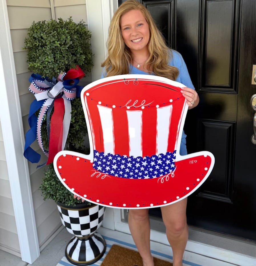 Fourth of July Uncle Sam Hat Door Hanger