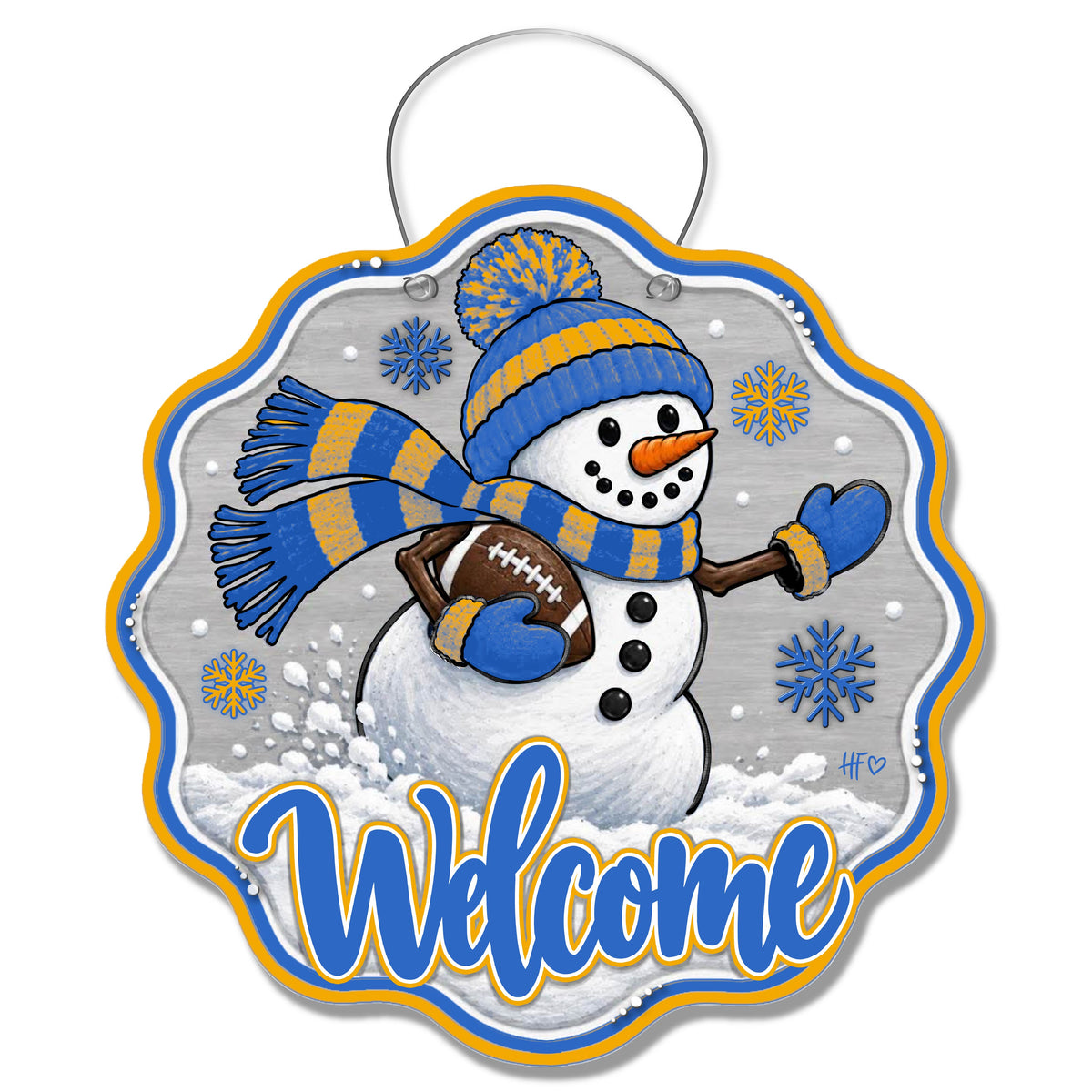 UCLA Snowman Football Door Hanger