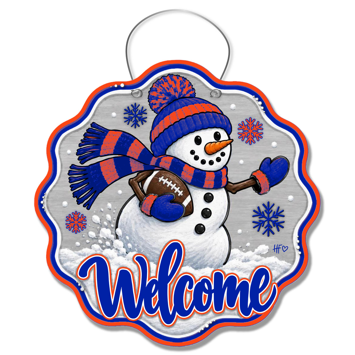 UF Snowman Football Door Hanger