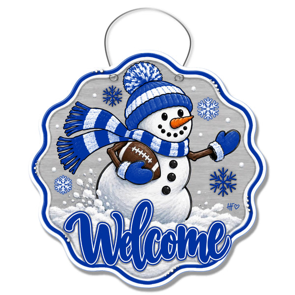 UK Snowman Football Door Hanger