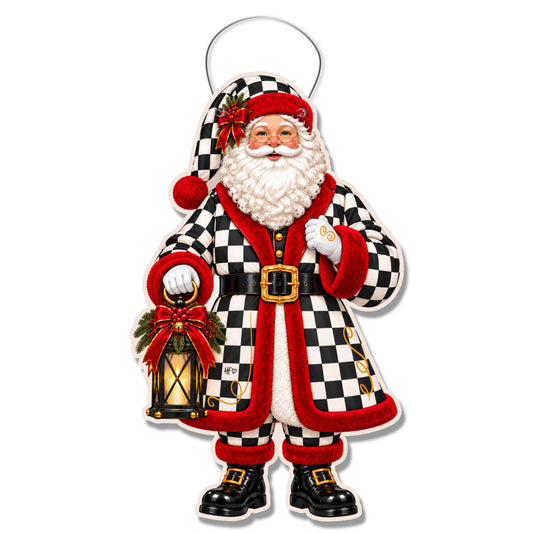 Checkered and Festive Door Hanger