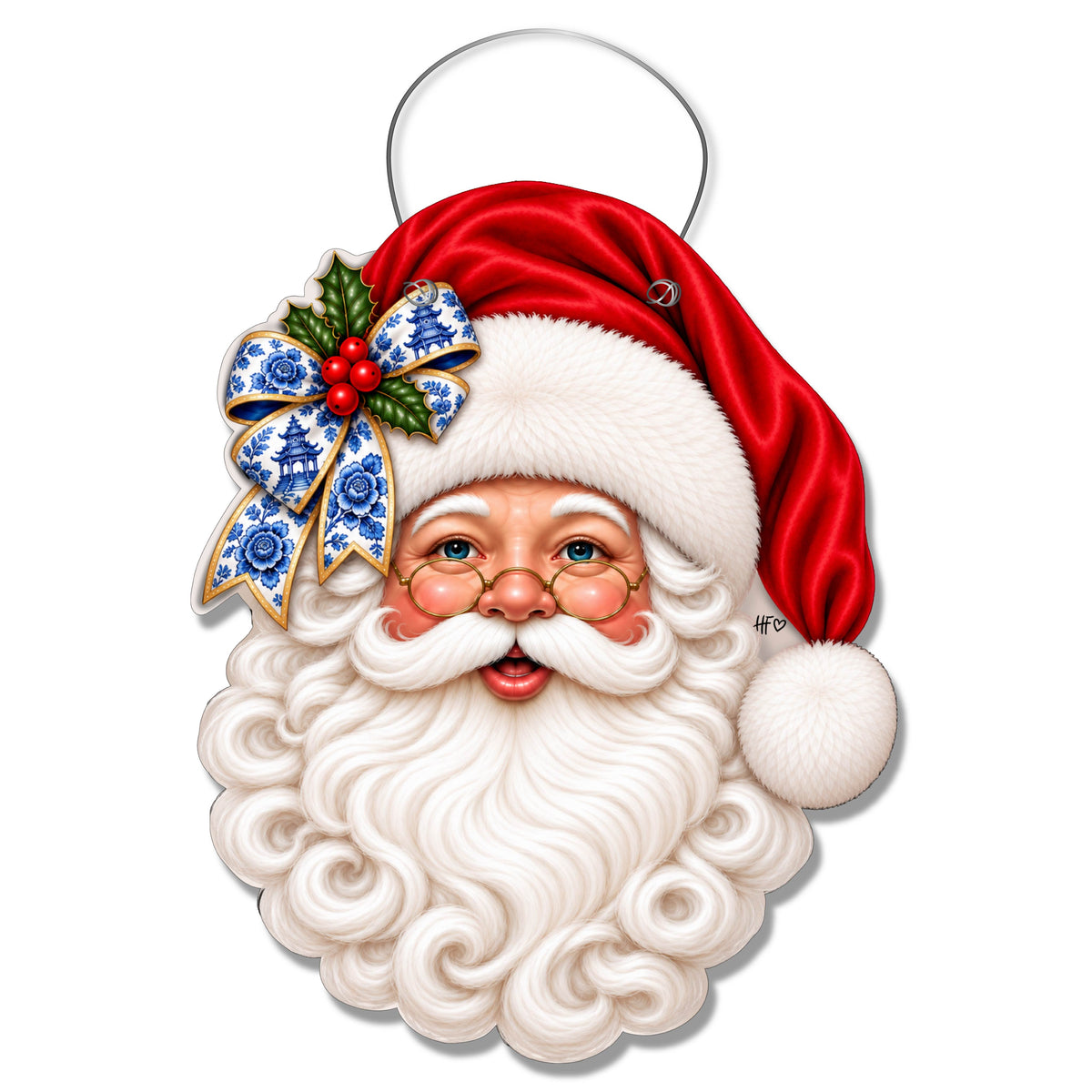 Chinoiserie Santa Door Hanger