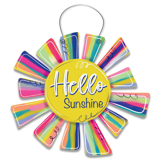 Color Burst Hello Sunshine Door Hanger