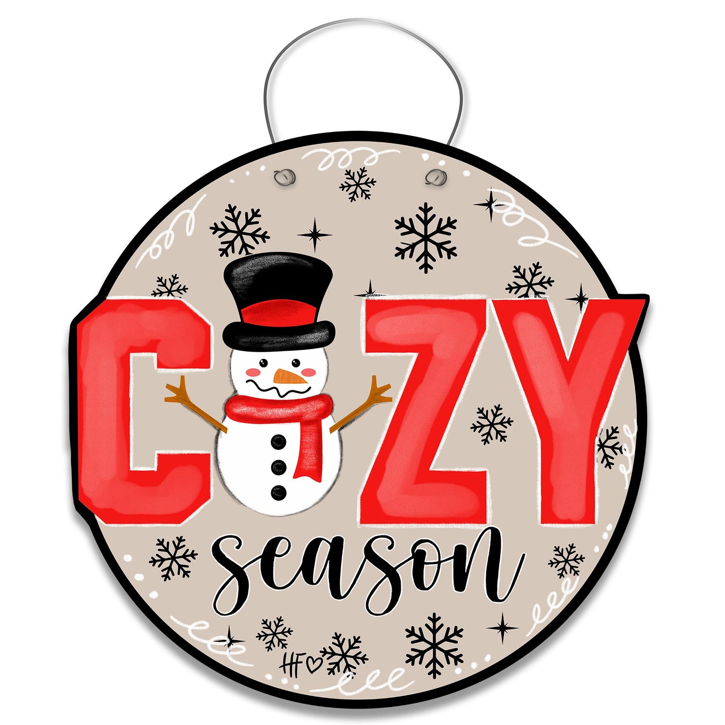 Cozy Season Snowman Door Hanger