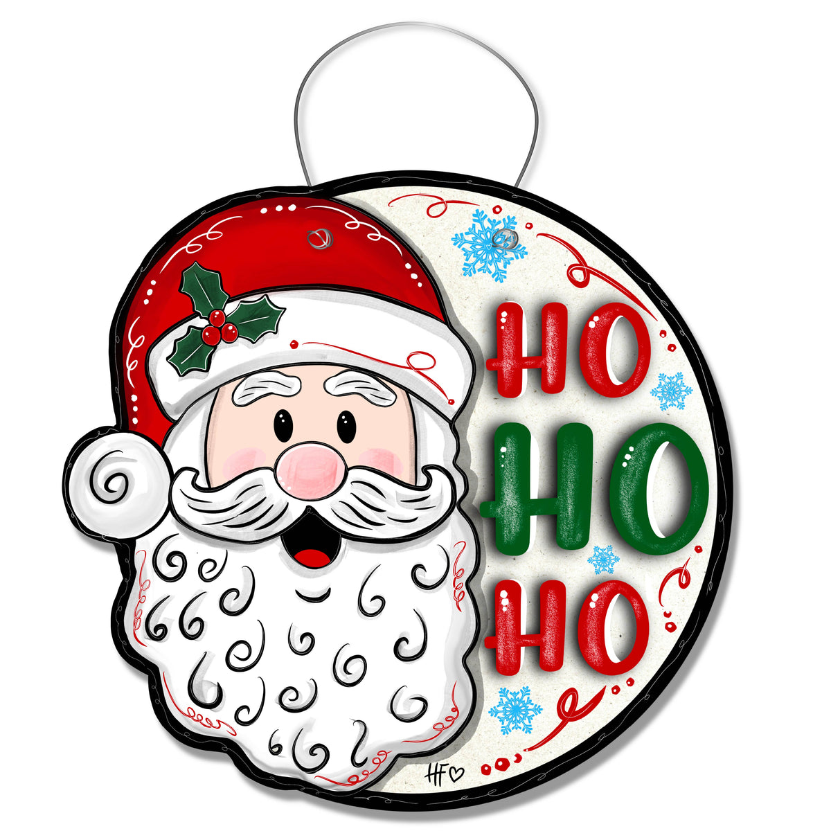 Cute Santa Ho Ho Ho Door Hanger