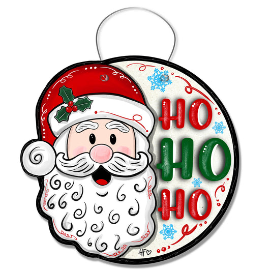 Cute Santa Ho Ho Ho Door Hanger