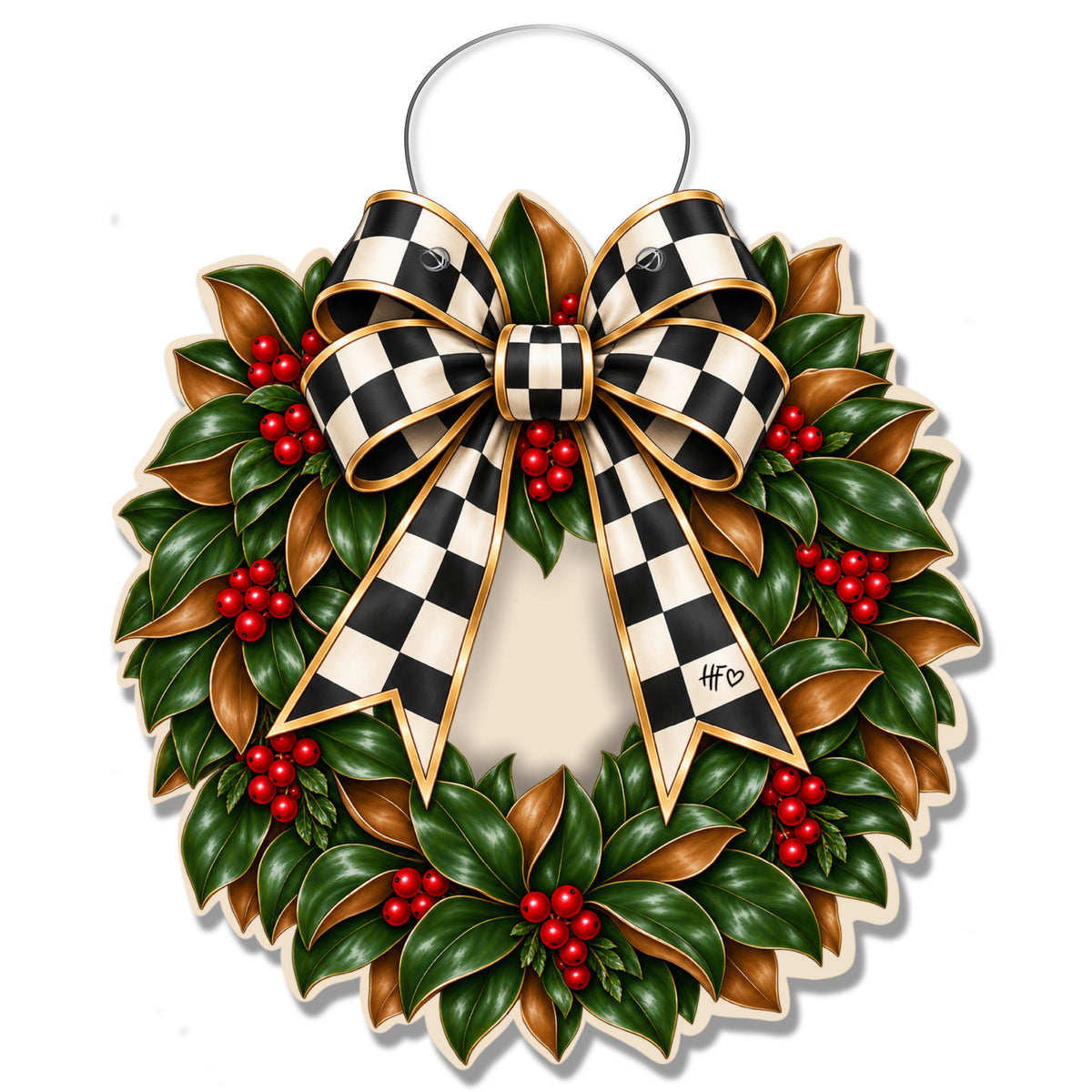 Elegant Magnolia Wreath Door Hanger