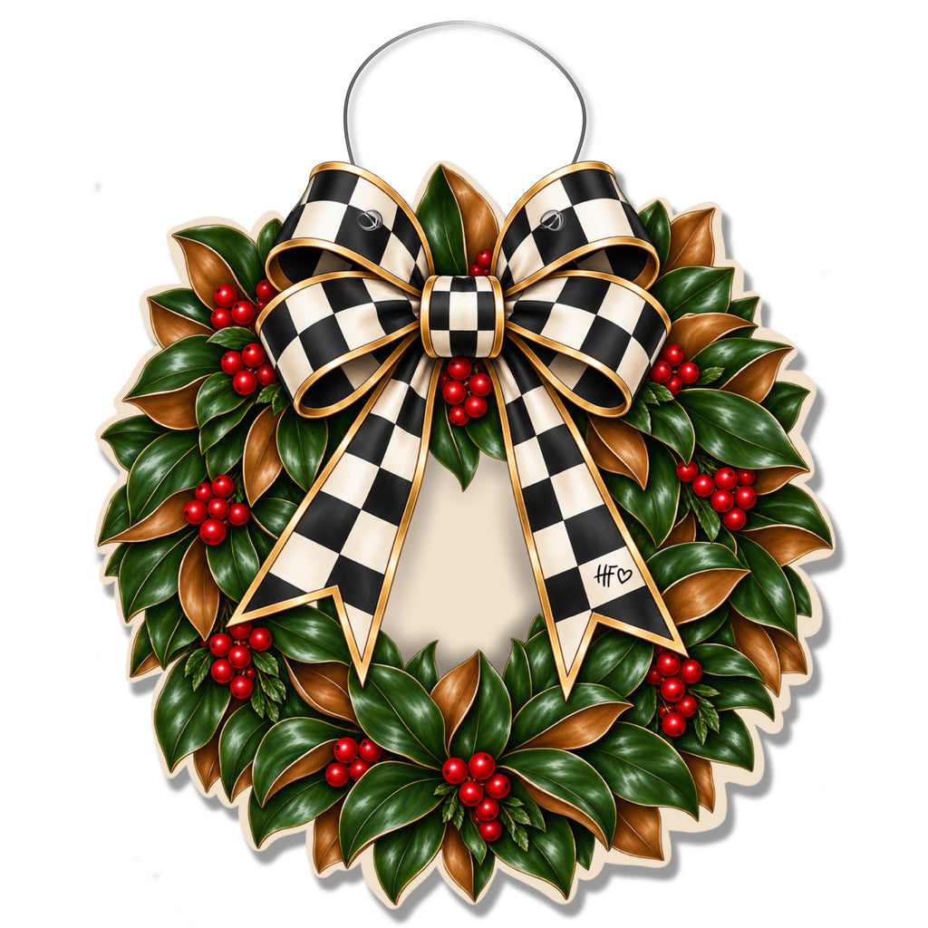 Elegant Magnolia Wreath Door Hanger