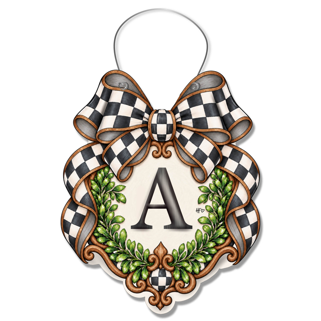 Fancy Crest Letter A Door Hanger