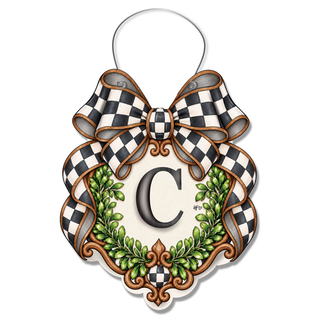 Fancy Crest Letter C Door Hanger