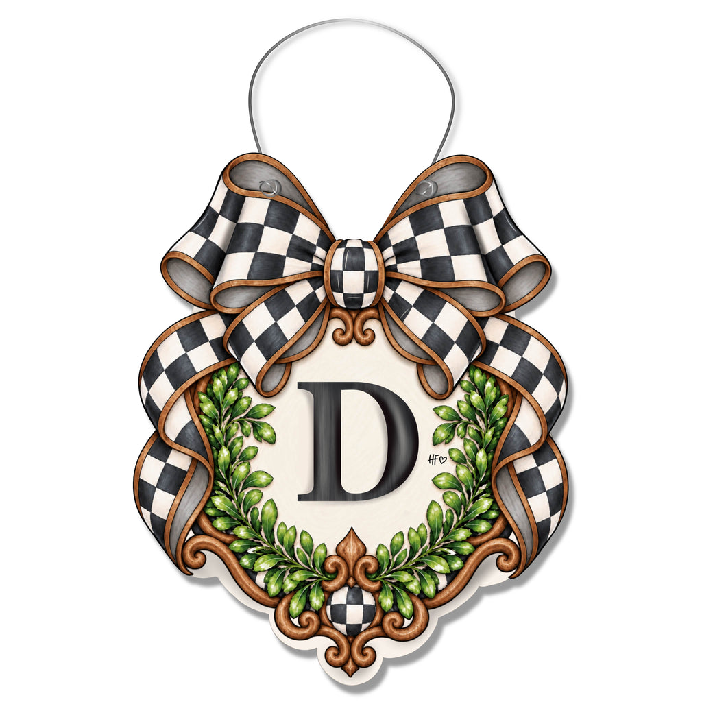 Fancy Crest Letter D Door Hanger