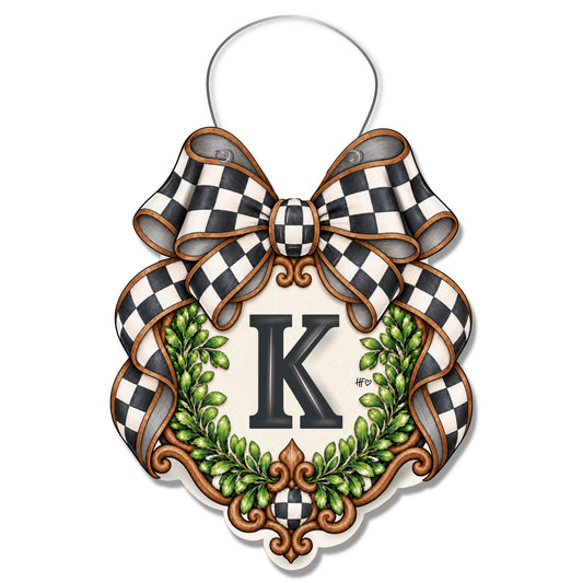 Fancy Crest Letter K Door Hanger