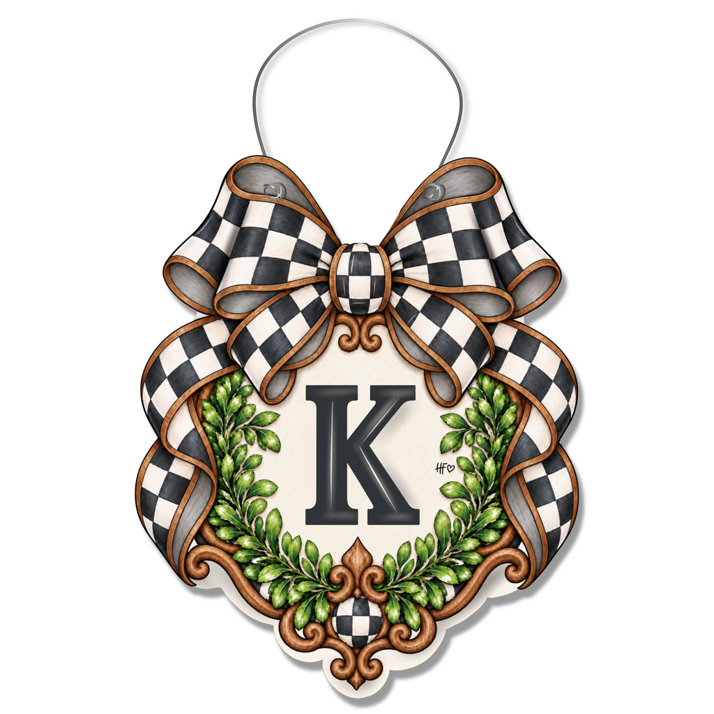 Fancy Crest Letter K Door Hanger