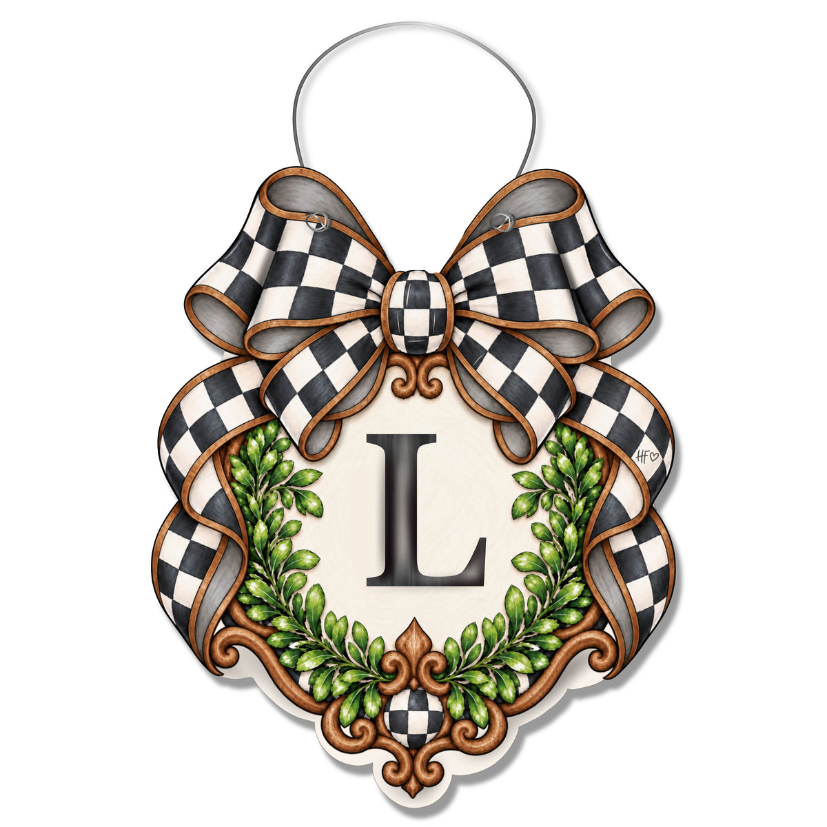 Fancy Crest Letter L Door Hanger