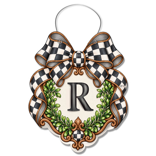 Fancy Crest Letter R Door Hanger