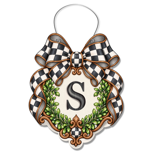 Fancy Crest Letter S Door Hanger