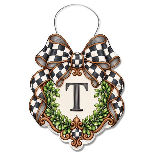 Fancy Crest Letter T Door Hanger